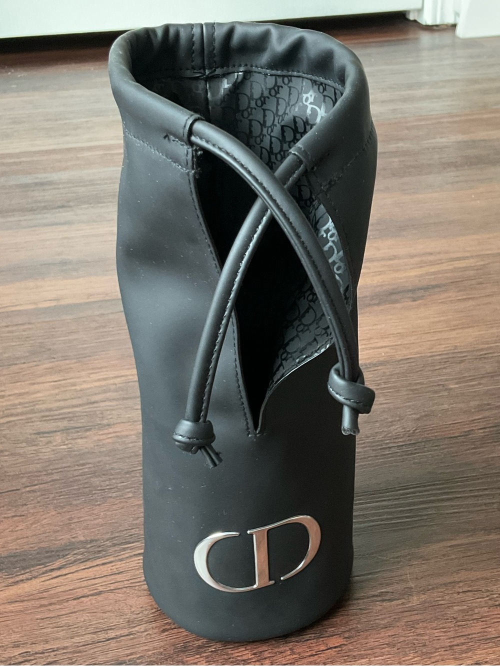 Dior VIP Limited Edition Makeup Bag Brush Holder Display Pouch Black Silver Tone